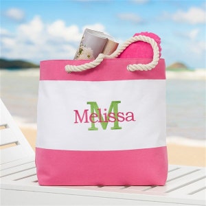 All About Me Embroidered PINK Beach Bag, Summer, Travel, Vacation, Swim Bag, Camping Bag, For Him, For Her, Kids, Beach Tote, Tote, Luggage
