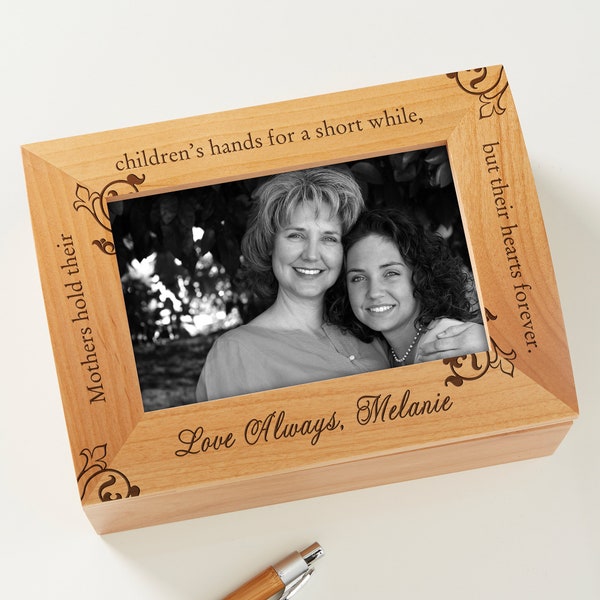 To My Mother Personalized Photo Keepsake Box, Custom Gifts for Mom, Mothers Day Gift, Picture Frame
