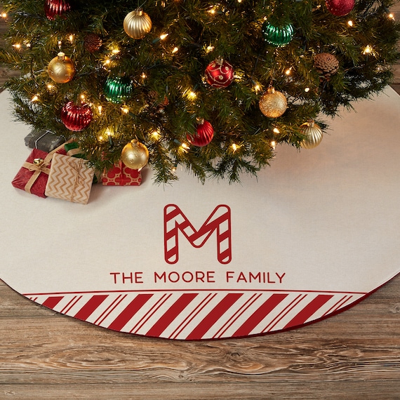 Candy Cane Lane Personalized Christmas Tree Skirt Christmas Home