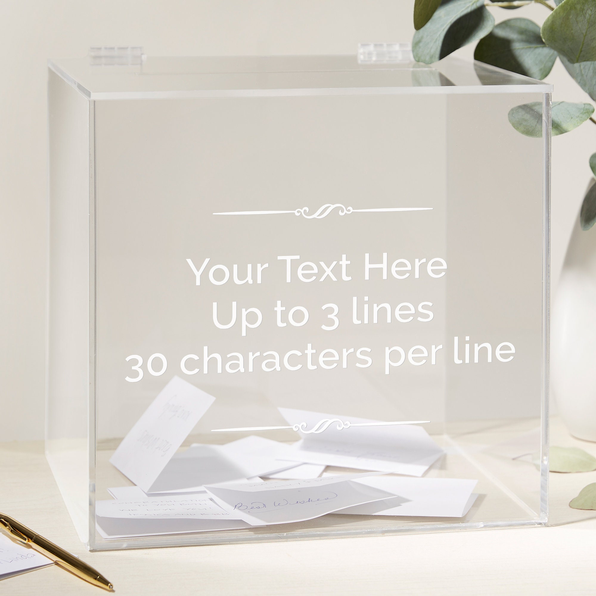 Write Your Own Personalized Acrylic Card Box, Wedding Advice Box, Custom Wedding Decor, Card Holder, Personalized Wedding Decor
