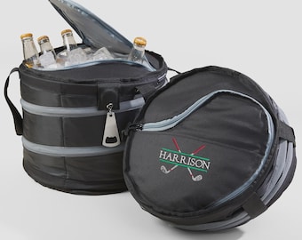 Personalized Collapsible Party Cooler, Custom Name Cooler, Embroidered Golfing Accessories, Men's Golfing Cooler, Personalized Cooler Bag