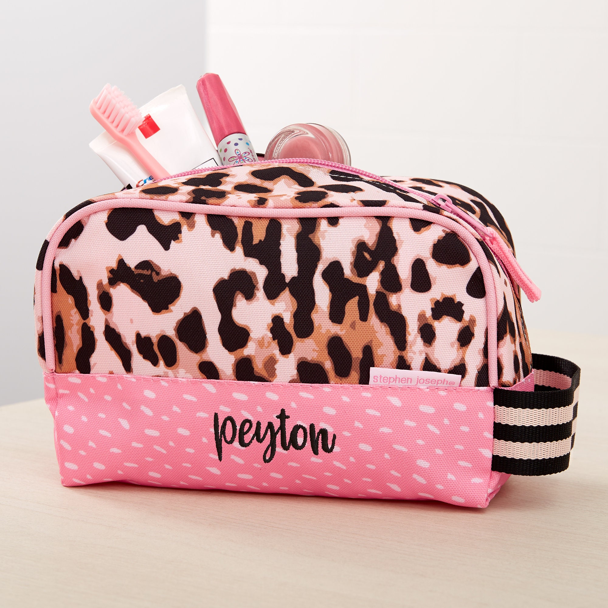 Kids Cute Pencil Case Scohlo Leather Cosmetic Animal Print Zipper Storage  Bags