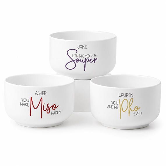 Personalized Soup Bowl – Stoneware – Dishwasher Safe – Microwave Safe