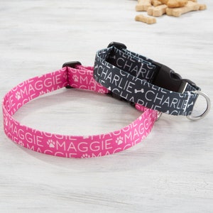 Pet Repeating Name Personalized Dog Collars, Dog Collar, Custom Pet Accessories, Custom Collars, Gifts for Pets, Gifts for Dogs