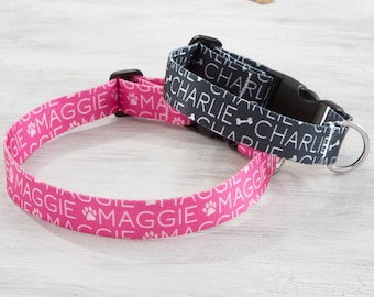 Pet Repeating Name Personalized Dog Collars, Dog Collar, Custom