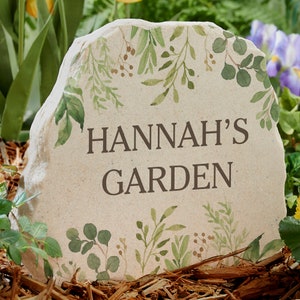 Laurel Message Personalized Standing Garden Stone, Outdoor Decor, Personalized Home Decor