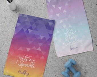 Workout Inspiration Personalized Gym Towel, Gifts for Her, Exercise Accessories