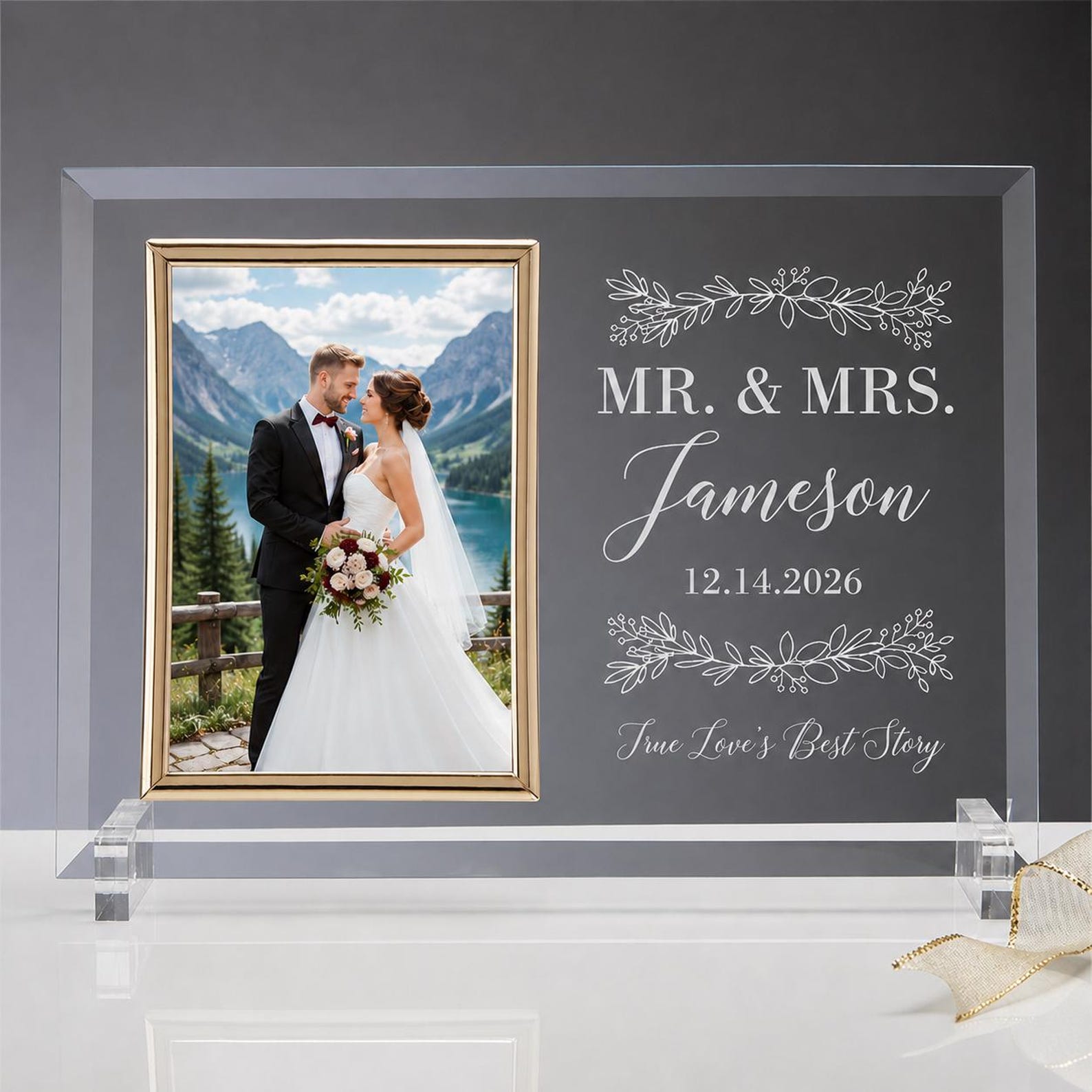 Weading Frame Personalized Wedding Frame – Custom Picture Frame for Wedding Decor ...