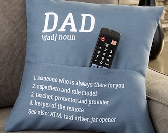 Dad's chair pillow with pockets hot sale