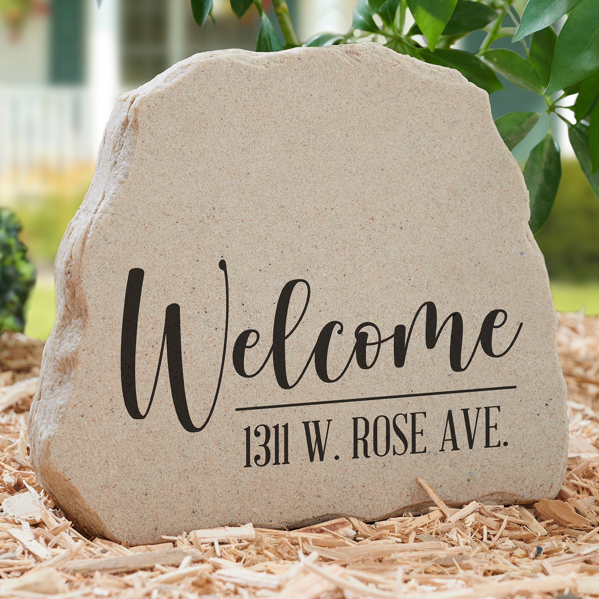 Welcome Address Personalized Standing Garden Stone, Personalized Outdoor Gifts, Personalized Home Decor