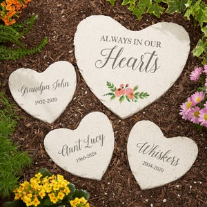 Memorial Garden Personalized Heart Garden Stone, Personalized Gift for Memorial, Sympathy Gift