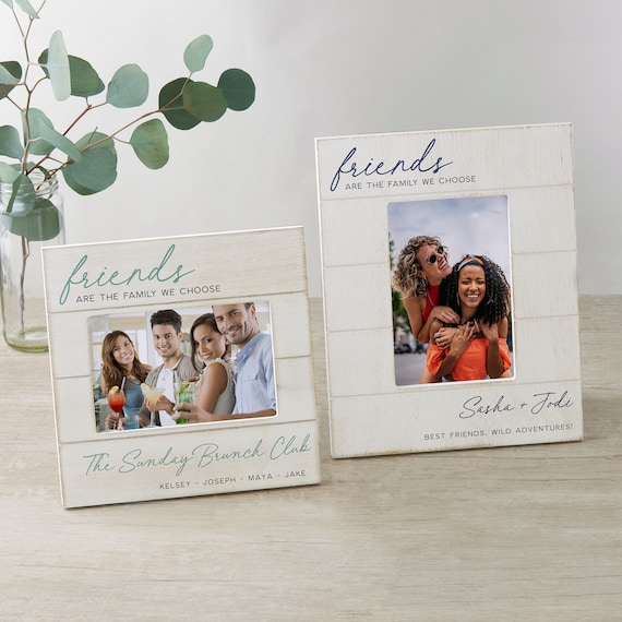 Friends Are The Family We Choose Personalized Wood Frame, Birthday Gift, Friend Gift, Best Friend Gift, Custom Picture Frame
