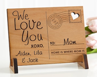 Love To Mom Personalized Wood Keepsake, Mother's Day Gifts, Gifts for Mom