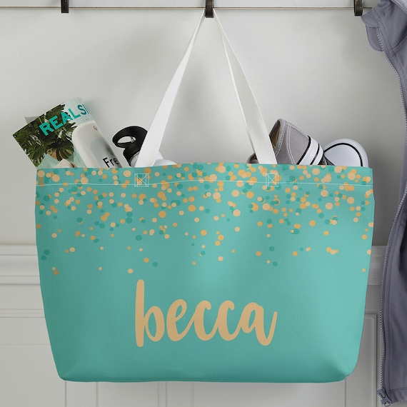 Sparkling Name Personalized Tote Bag Gifts for Her Bridesmaid Gifts Friend Gift Travel Bag Large Purse Travel Bag for Her Etsy UK