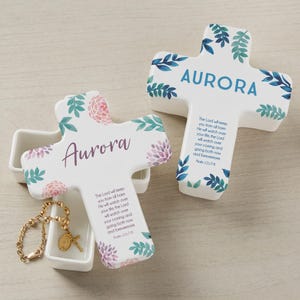 Protect Me Personalized Cross Box, Communion Gifts, First Communion Gifts, Custom Jewelry Box, Religious Gifts, Gift for Kids, Keepsake Box