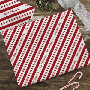 Candy Cane Lane Personalized Wrapping Paper, Custom Wrapping Paper, Christmas Wrapping Paper, Christmas Gift Wrap, Present Wrap