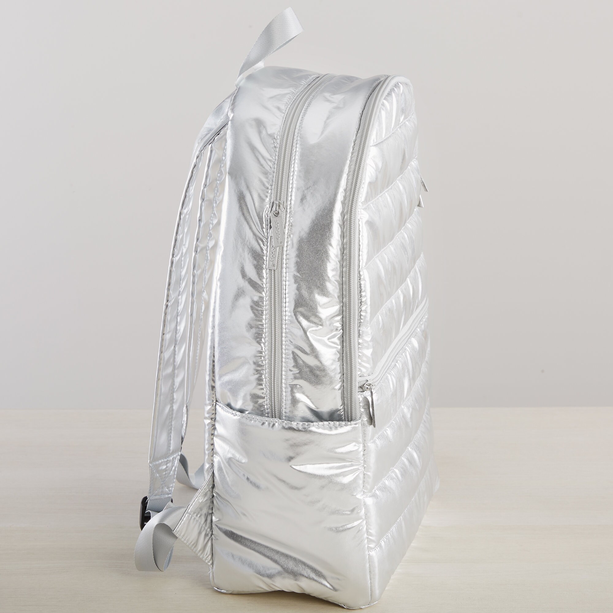 ✨ New Marc Ecko Silver Metallic Backpack | Streetwear Logo Bag Girls Ikon Choupette Metallic Backpack Silver | KARL  main image 3
