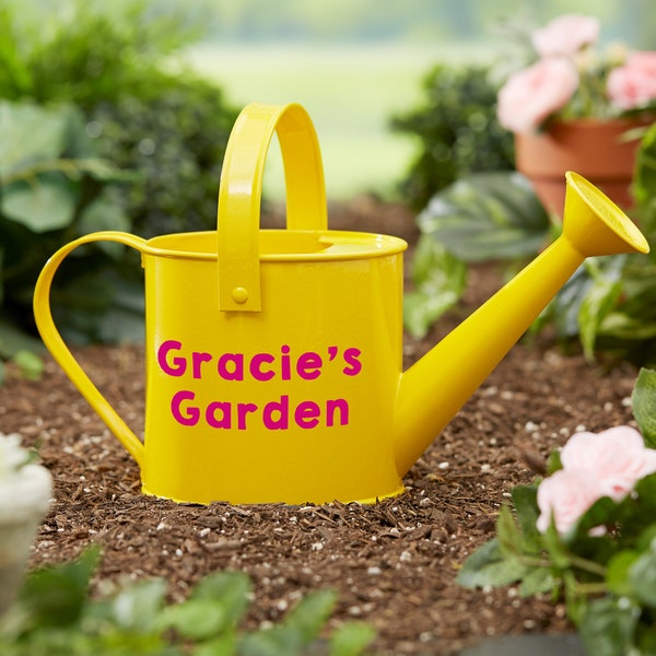 Gardening Time Personalized Yellow Watering Can, Gifts for Gardening, Garden Gifts, Gardening Gift