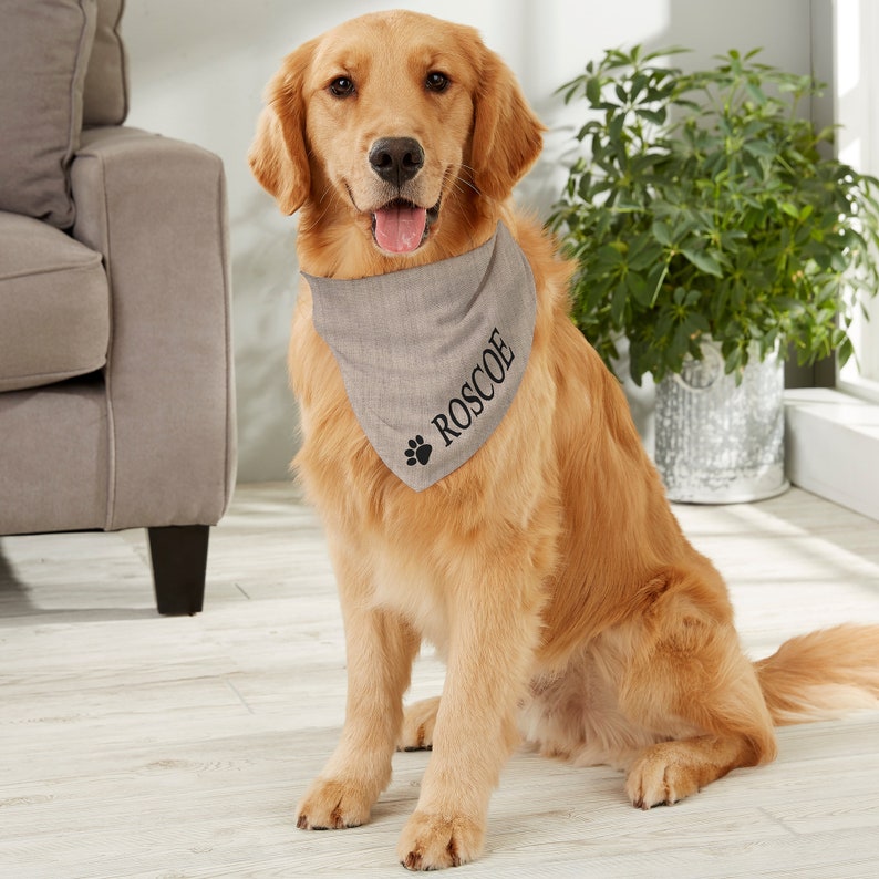 Happy Dog Personalized Dog Bandana, Gifts for Dogs, Dog Apparel, Dog Accessories, Pet Gift, Dog Lover, Dog Owner Large Bandana