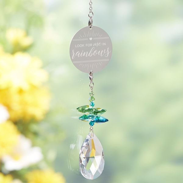 Personalized Memorial  gift Rainbow Suncatcher, Personalized Memorial Keepsake, sympathy gifts, personalized gift, Look For Me In Rainbows