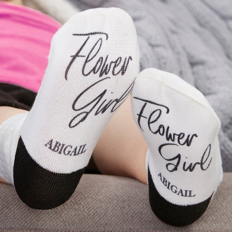 Classic Elegance Personalized Wedding Socks Flower Girl Etsy