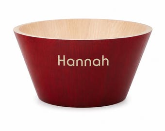 Personalized Bamboo Small Popcorn Bowl – Custom Movie Night Snack Bowl – Small Snack Bowl Gift for Families