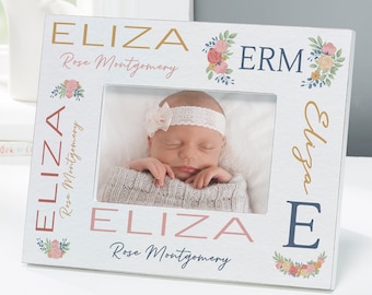 Blooming Baby Girl Personalized Frame – Newborn Baby Gifts – Baby Boy Gifts