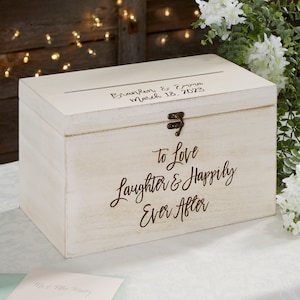 Ever After Personalized Wedding Wood Card Box, Keepsake Box, Wedding Advice, Gifts for Couple, Wedding Decor, Personalized Gifts for Dad