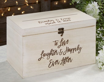 Ever After Personalized Wedding Wood Card Box, Keepsake Box, Wedding Advice, Gifts for Couple, Wedding Decor, Personalized Gifts for Dad