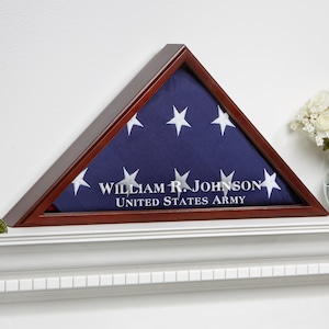 American Hero Personalized Flag Case, Veterans Keepsakes, Military Keepsakes, Military Gifts, Memorial Gifts, Display Case