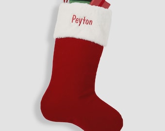 Velvet Elegance Personalized Christmas Stocking – Custom Holiday Family Stocking