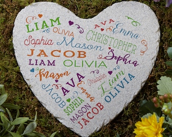 Close to Her Heart Personalized Garden Stone, Mother's Day Gifts, Personalized Gifts for Her, Personalized Outdoor Decor