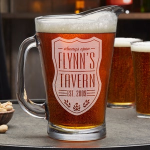 Personalized Beer Pitcher, Gifts for Men, Father's Day Gifts, Bar Gifts, Personalized Gifts for Dad
