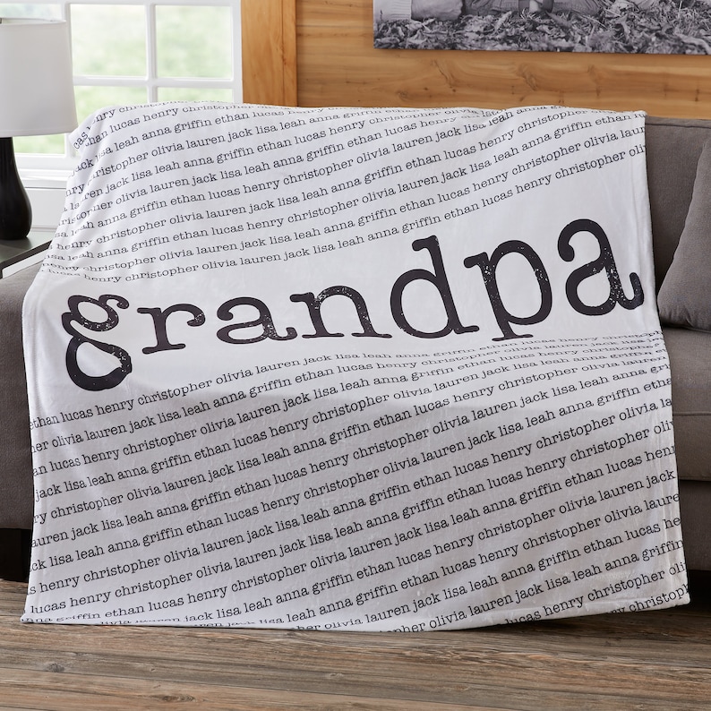 Dad Grandpa Personalized Blanket Father's Day Gifts Etsy