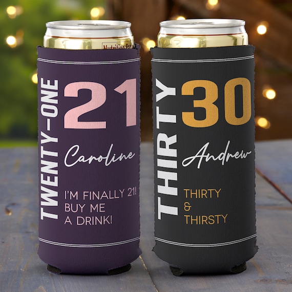 personalized slim can koozies