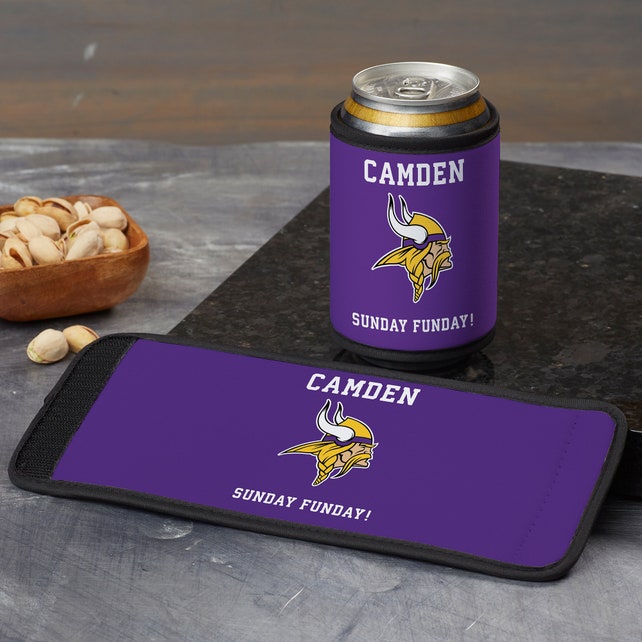 NFL Minnesota Vikings Personalized Can & Bottle Wrap, Sport Gifts, Personalized Gifts for Dad, Gifts for Him, Beer Gifts,
