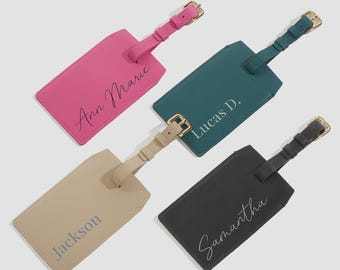Personalized Luggage Tag – Custom Leatherette Travel Bag Tag – Travel Accessory Gift for Men & Women