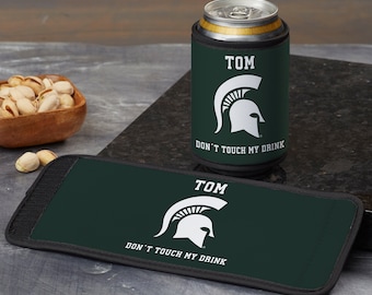 NCAA Michigan State Spartans Personalized Can & Bottle Wrap, Sport Gifts, Personalized Gifts for Dad, Beer Gifts,