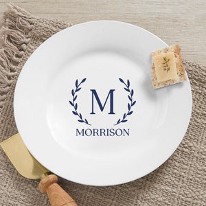 Laurel Initial Personalized Appetizer Plate – Wedding Gift – Housewarming – Kitchen Decor – Gifts for Couples