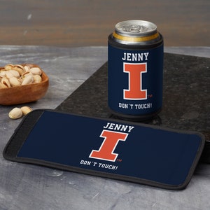 NCAA Illinois Fighting Illini Personalized Can & Bottle Wrap, March Madness Gift, Gifts for Him, Sport Gift, Fathers Day Gift, Gifts for Dad