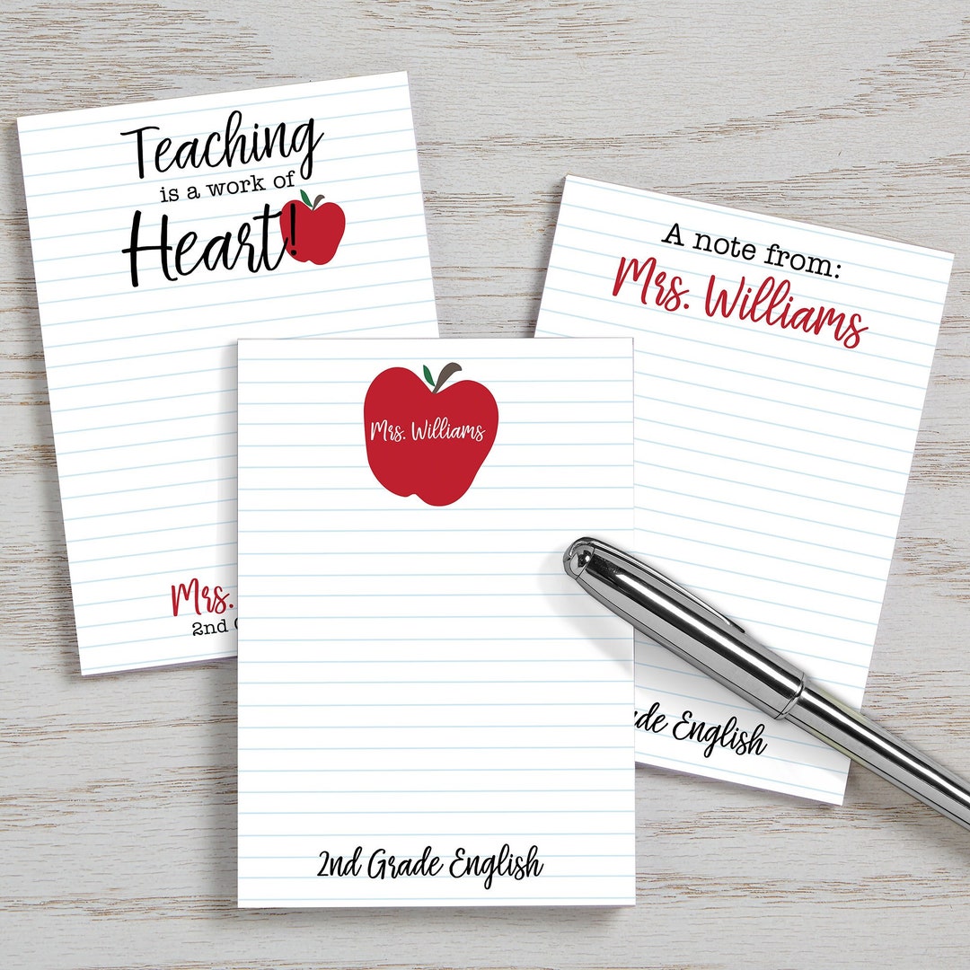 Inspiring Teacher Personalized Mini Notepad Set of 3, Teacher Gift