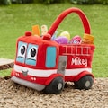 Fire Truck Embroidered Plush Easter Basket – Personalized Easter Treat Bag for Kids