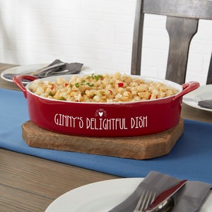 Made With Love Personalized Oval Baking Dish, Personalized Mother&#39;s Day Gift, Personalized Kitchenware