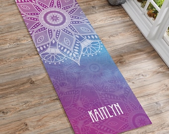 Mandala Personalized Yoga Mat, Yoga Accessories, Gifts for Her, Yoga Gifts