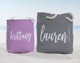 Scripty Style Personalized Beach Bag, Personalized Name Tote Bag, Custom Tote Bags for Her, Beach Bag for Her, Gifts for Women, Summer Gift