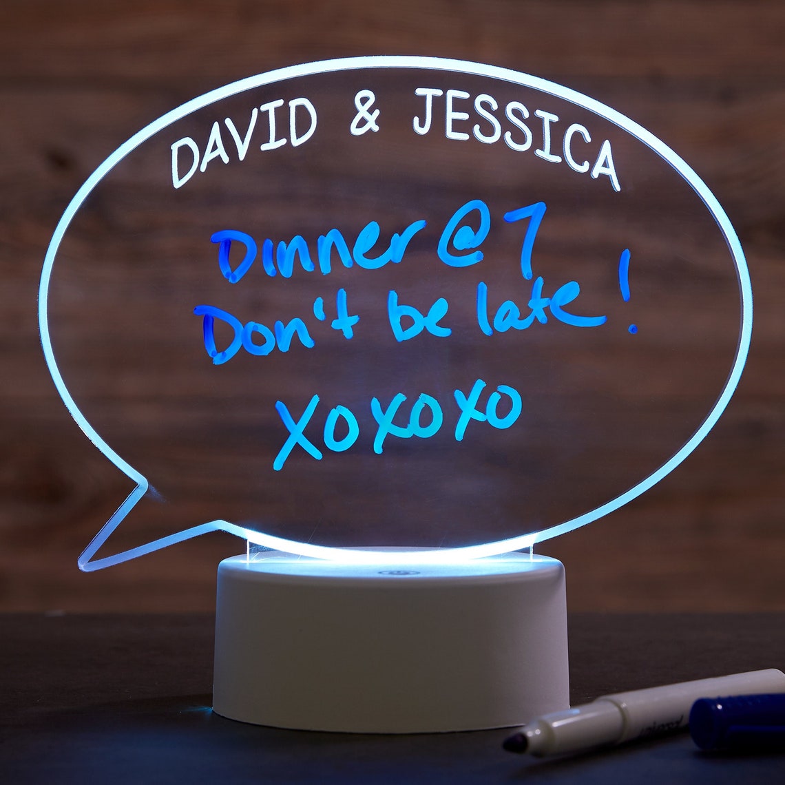 Speech Bubble Personalized Dry Erase Message Ledsign Light Etsy