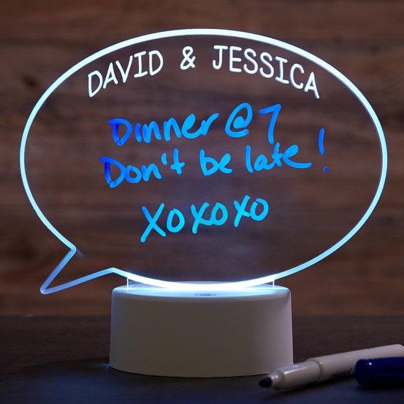 Speech Bubble Personalized Dry Erase Message LED Sign, Light Up Gifts, LED Light Up Sign, Office Gifts, Fast Shipping, Lighting