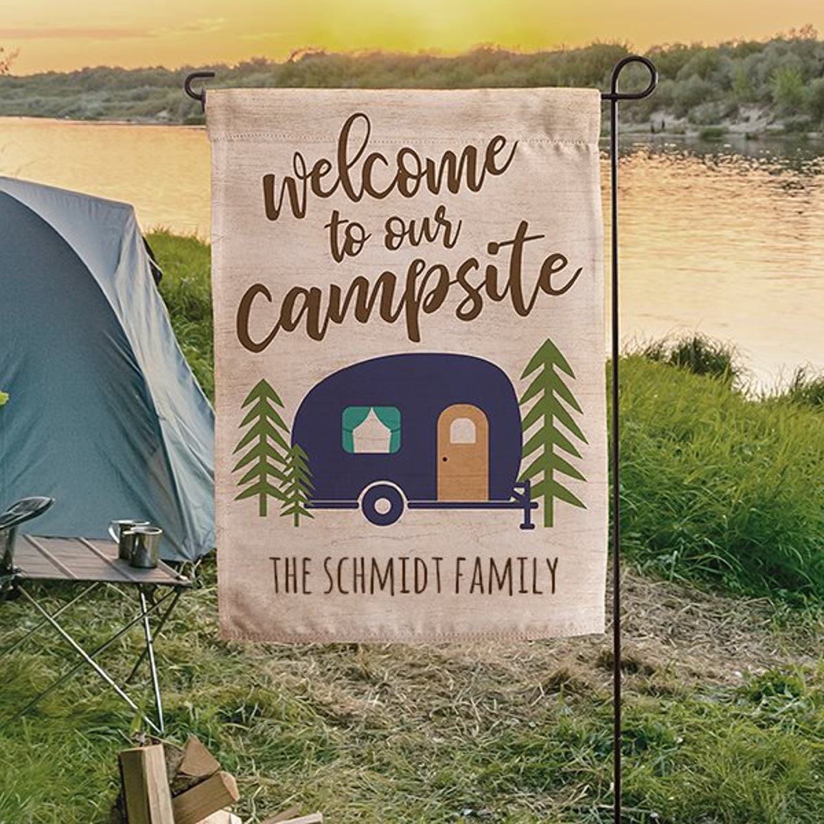 Happy Campers Personalized Camping Flag, New Home Gift, Housewarming Gift, Gift for Couples, Camper Flag, Camper Gift - Etsy