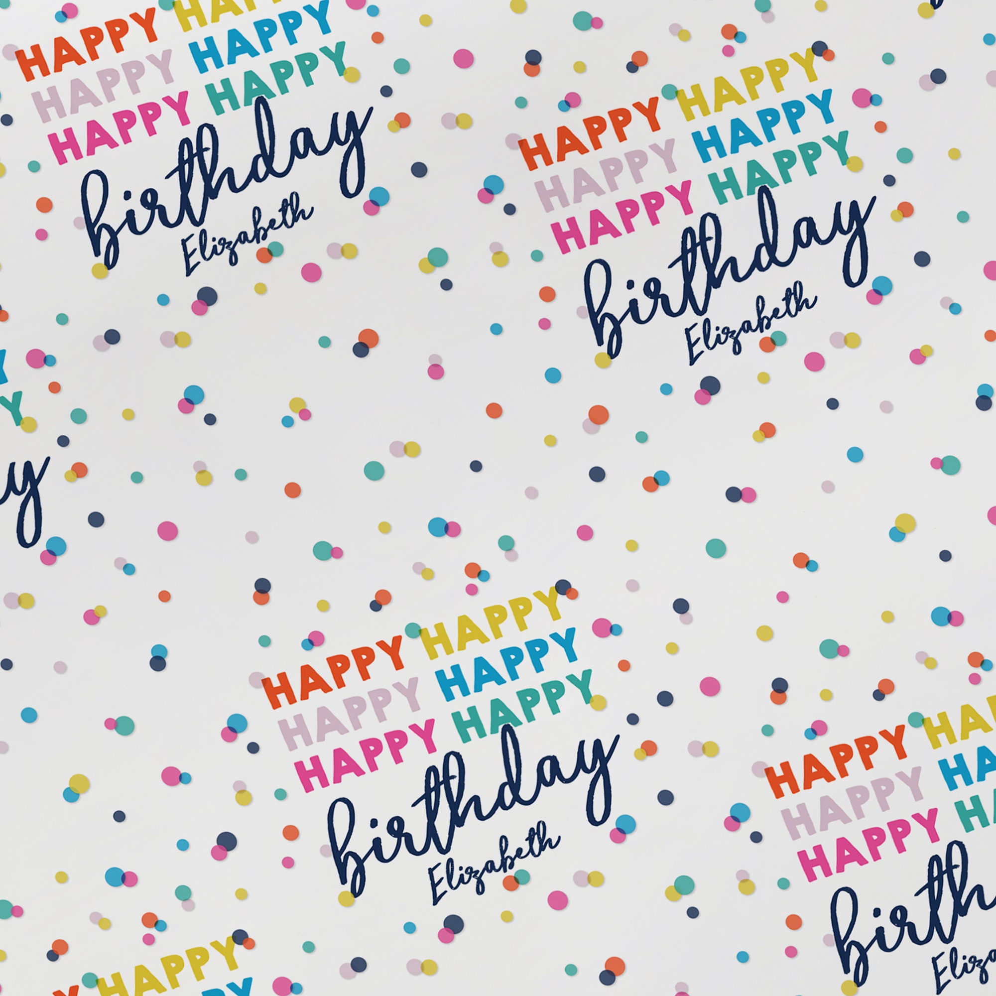 Happy Happy Birthday Personalized Wrapping Paper, Custom Wrapping Paper,  Birthday Gift Wrap, Wrapping Paper for Gifts, Custom Gift Wrap -  Hong  Kong
