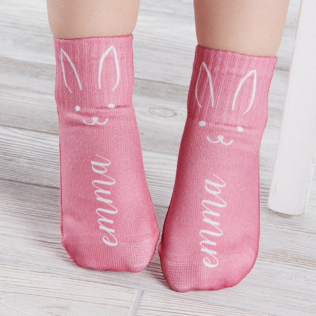 Baby Bunny Personalized Toddler Socks, Toddler Socks, Custom Stocks